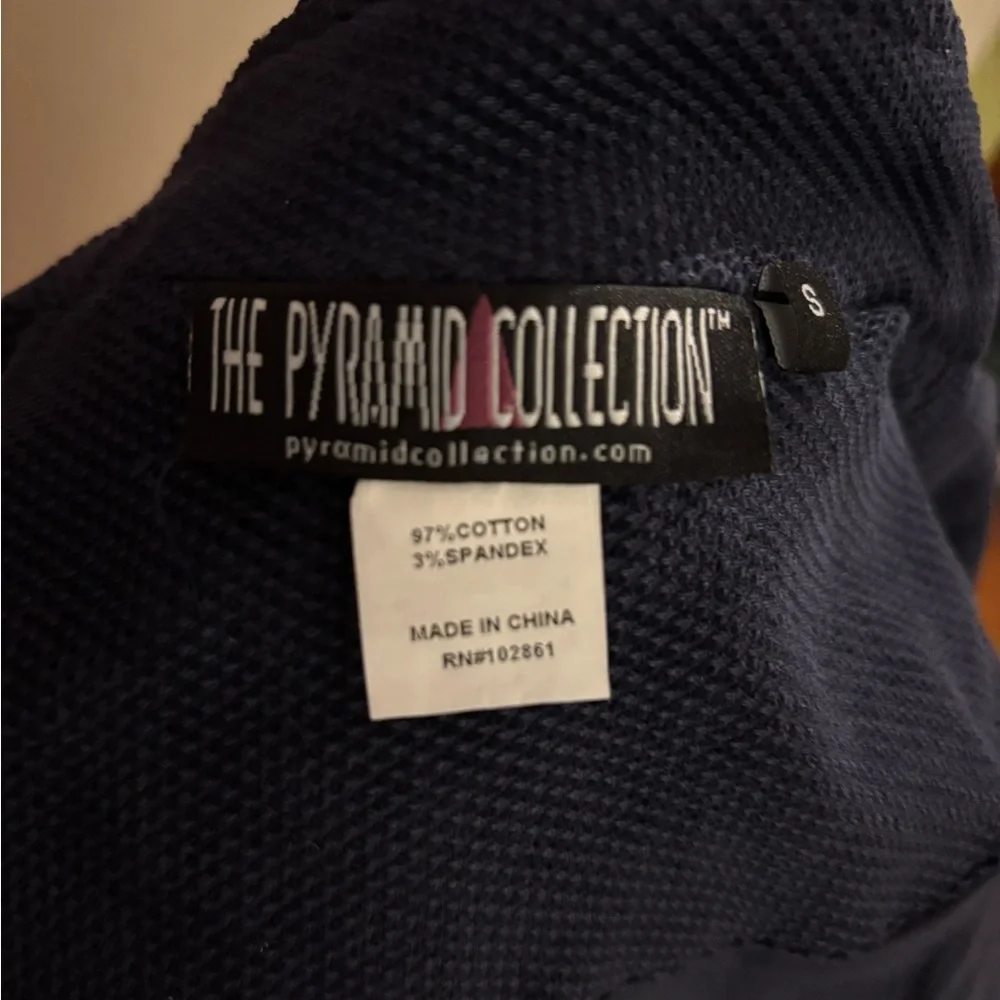 The Pyramid Collection Navy Blazer with Button and Lace Details - Picture 2 of 7